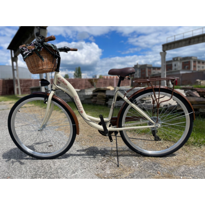 Dámsky retro bicykel 28" Lavida 7-prevodový Krémovo - hnedý 